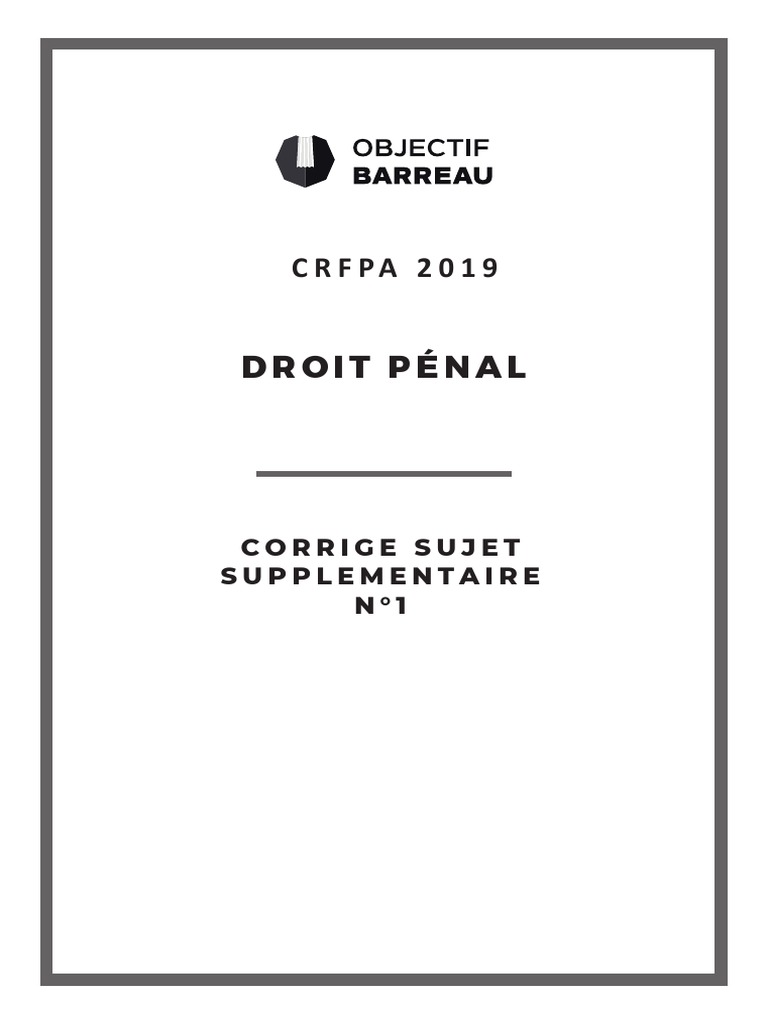 Objectif Barreau Correction : Objectif Barreau, Préparation au CRFPA ...