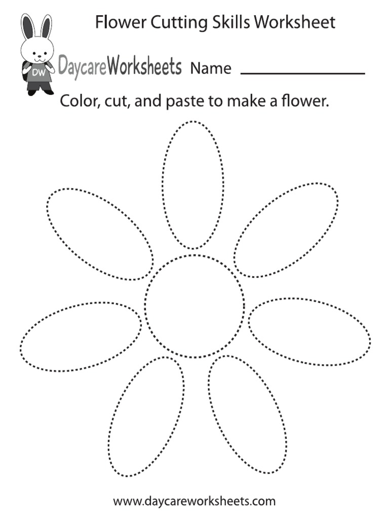 Flower Cutting Skills Worksheet Pdf