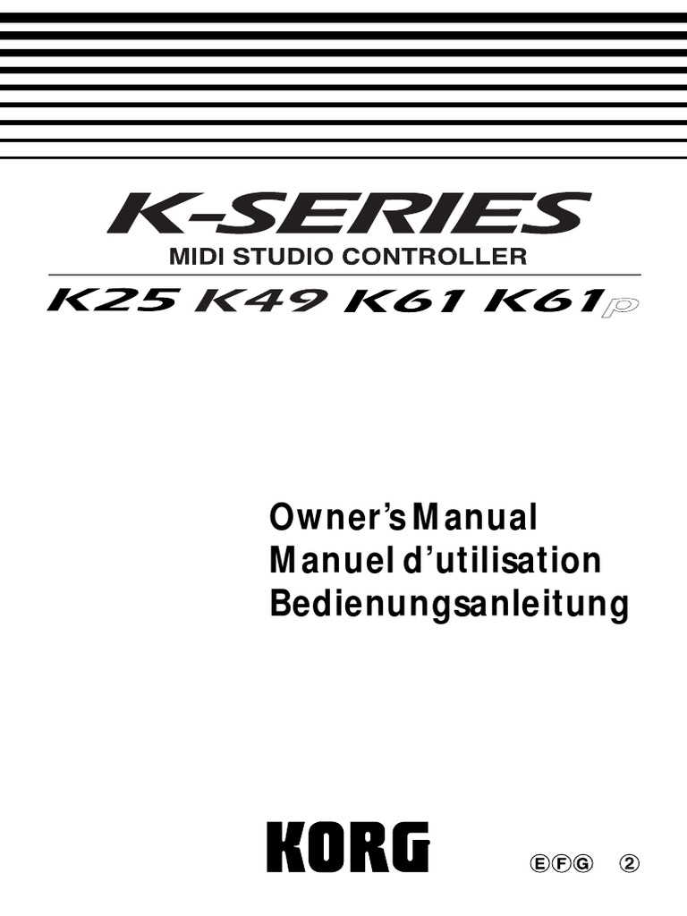 K-Series Owner's Manual Korg | PDF | Usb | Piano