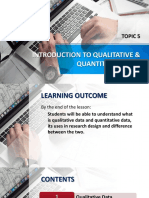 Topic 5 Introduction To Qualitative Data and Quantitative Data