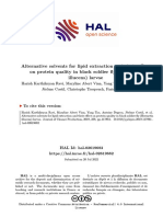 Alternative Solvents For Lipid Extraction and Their Effect On Protein Quality in Black Soldier Fly (Hermetia Illucens) Larvae