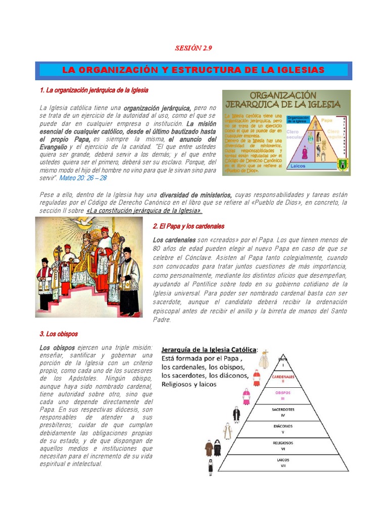 Estructura Jerárquica de la Iglesia Católica | PDF | Iglesia Católica ...