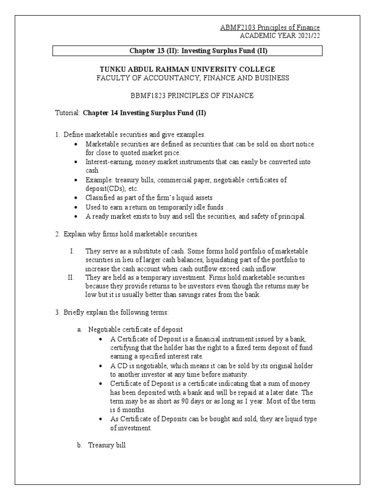 Chapter 13 (II) Investing Surplus Fund (II) (Revised Version) PDF