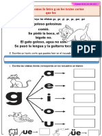 FICHA COM - Reconocemos La Letra G en Los Textos Cortos Que Lee