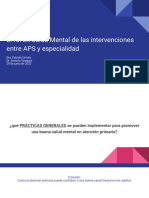 El rol en Salud Mental de las intervenciones entre APS y especialidad
