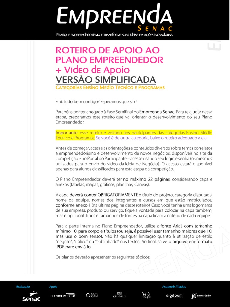 Roteiro Planoempreendedor Simplificado Pdf
