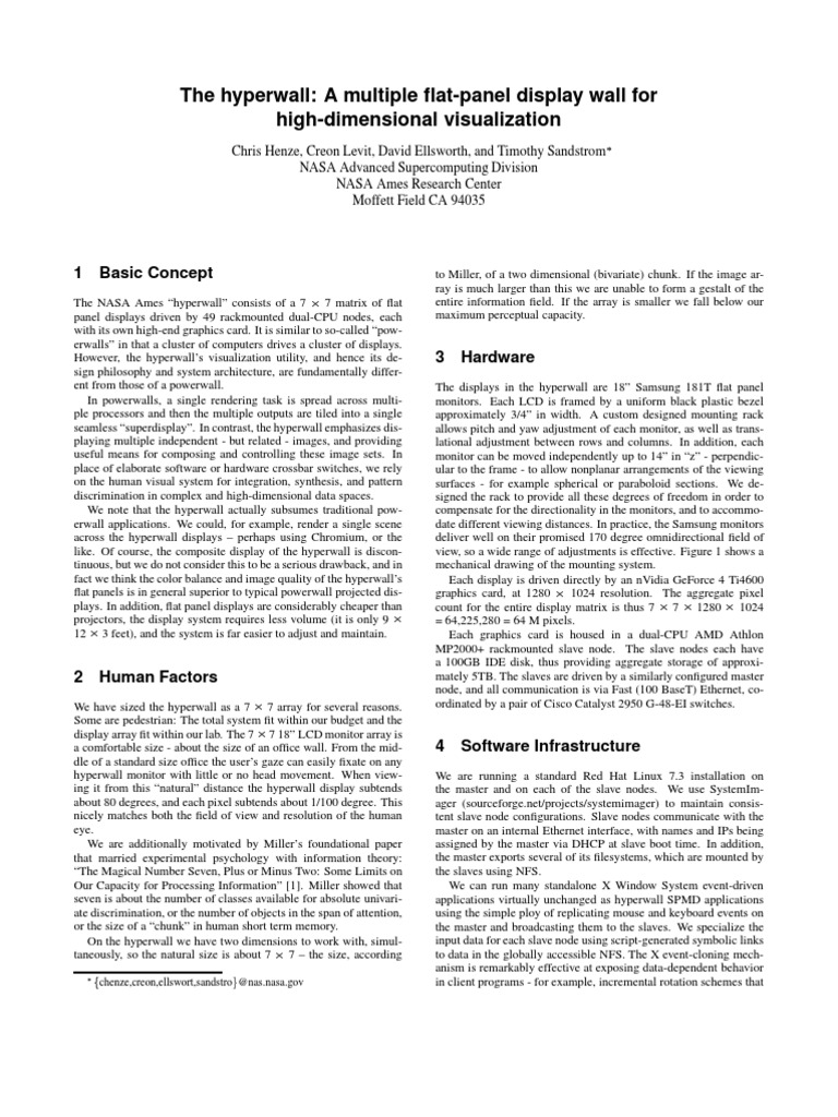 Hyperwall: Advanced Visualization System | PDF | Visualization ...