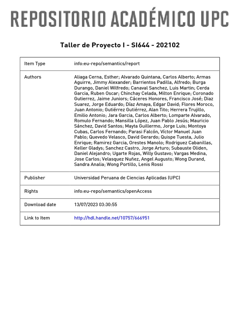Taller de Proyecto I: SI644 202102 | PDF | Gestión de proyectos ...
