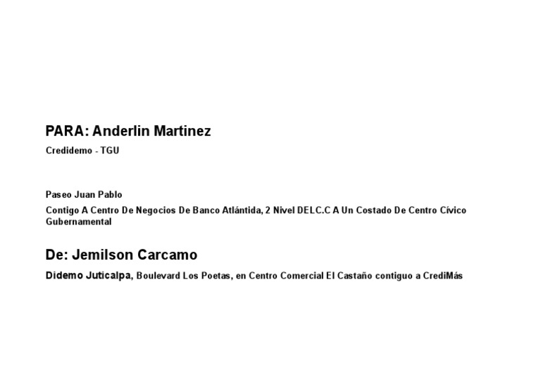 Hoja para enviar papeleria pdf