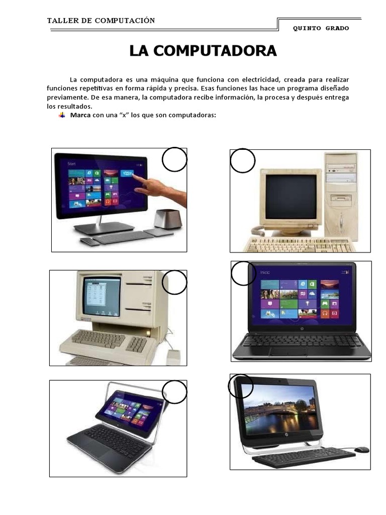 Taller de Computación para Quinto Grado | PDF | Hardware de la ...