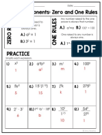 Laws of Exponents: Zero and One Rules: Practice