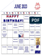 June 2023 Birthdays and Anniversaries