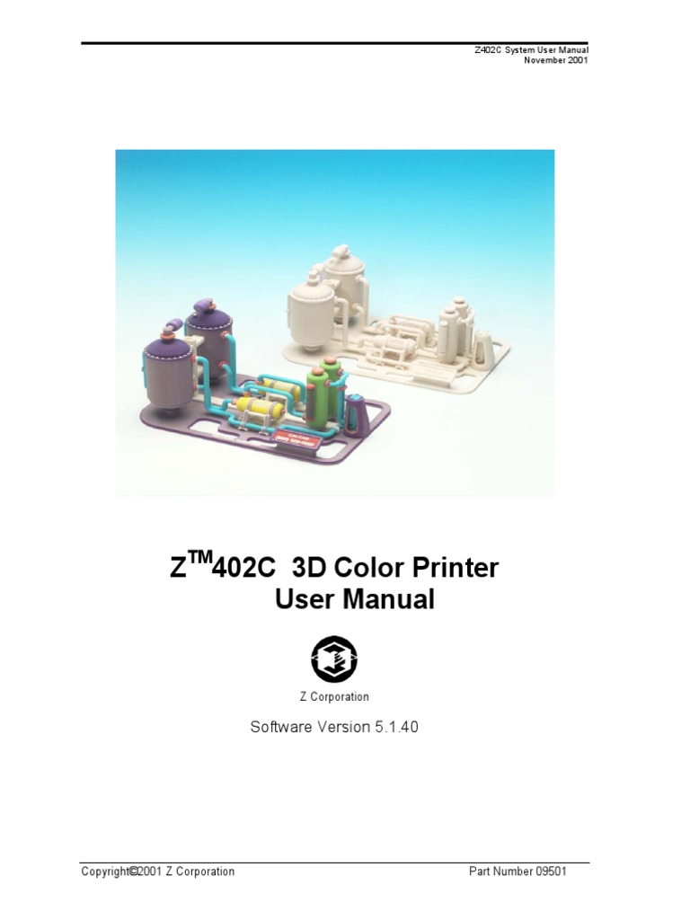 Z402C User Manual | PDF | 3 D Printing | 3 D Computer Graphics