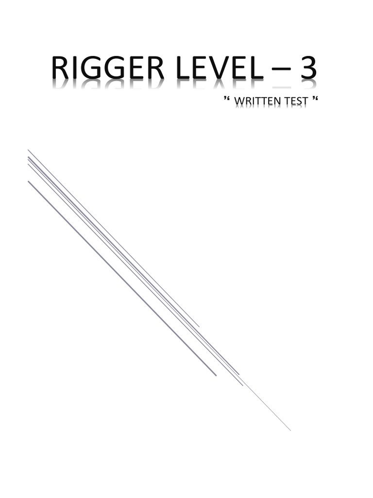 Rigger 3 Written Test PDF Crane (Machine) Rope