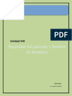 Unidad VIII Seguridad Del Paciente y Gestión de Desastres