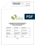 Programa de Capacitación en Gestión de SSO Inversiones Holos SA. 2018 v0