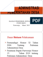 Pengelolaan Adm Penyel - Pemerintahan Desa