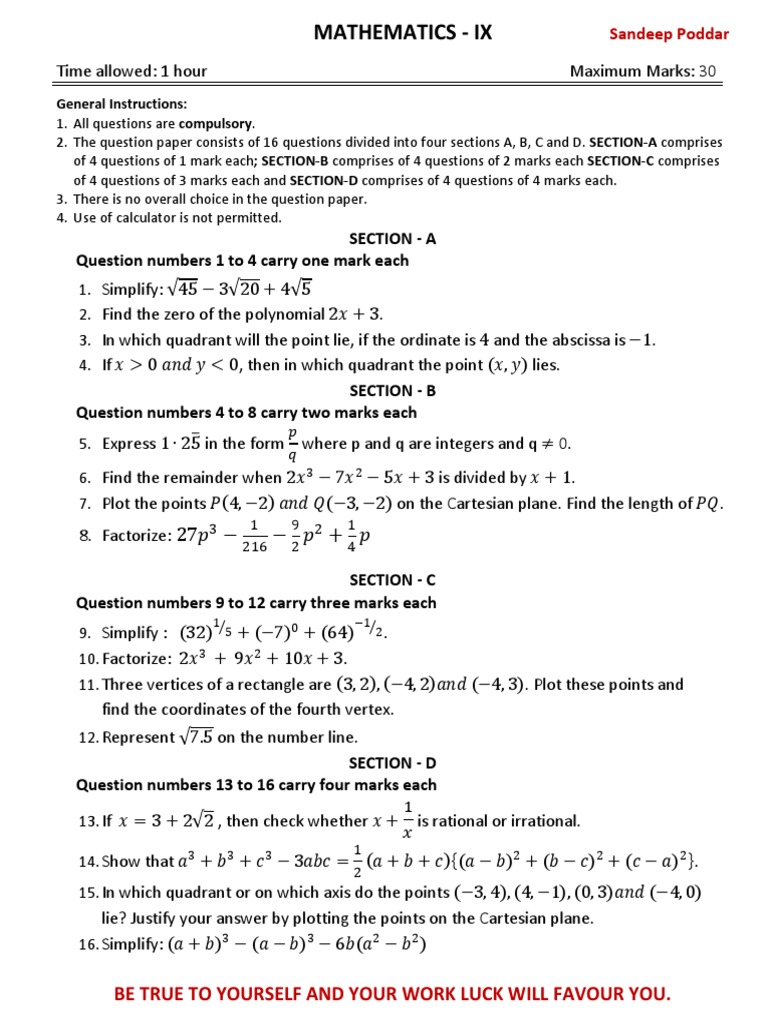 Mathematics Ix 1 2 3 Pdf Mathematics Analytic Geometry