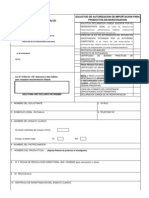 Solic Aut Import Productos en Investigacion