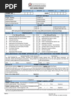 Hot Work Permit
