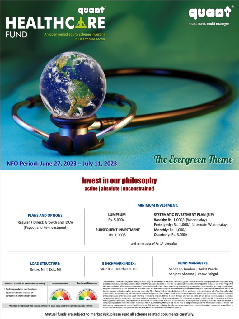 Healthcare One Pager PDF Investing Investment Management