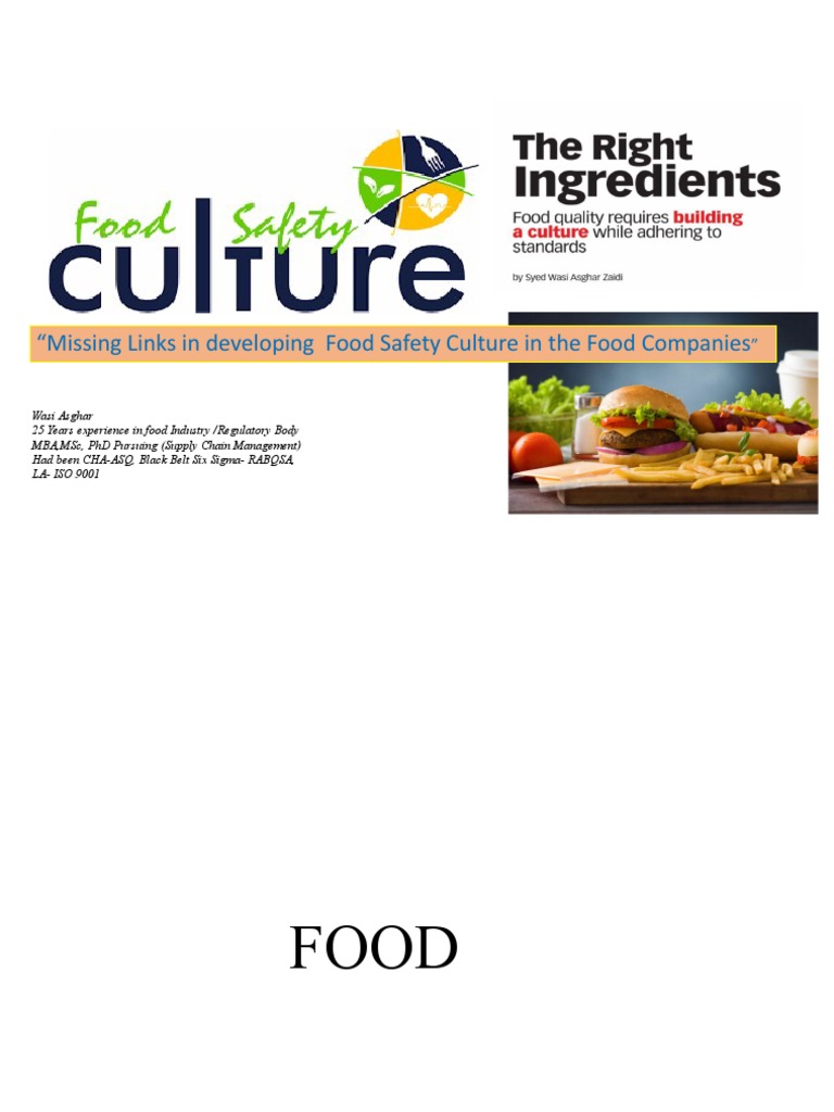 Building a Strong Food Safety Culture | PDF | Food Safety | Audit