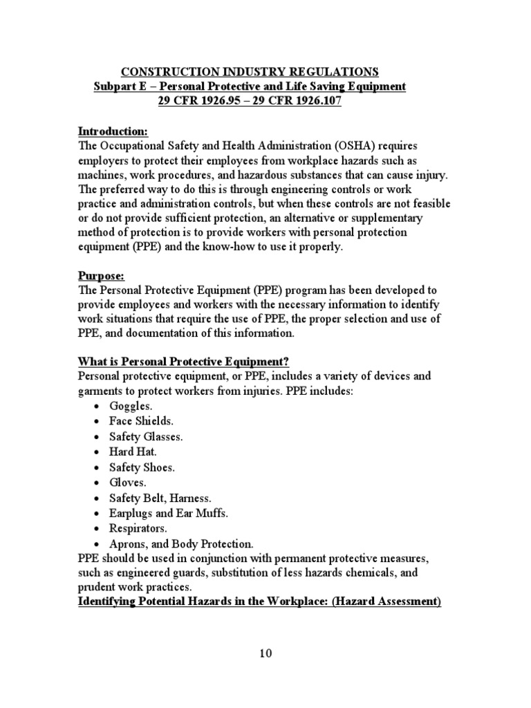 2-Personal Protective Equipment | PDF | Personal Protective Equipment ...