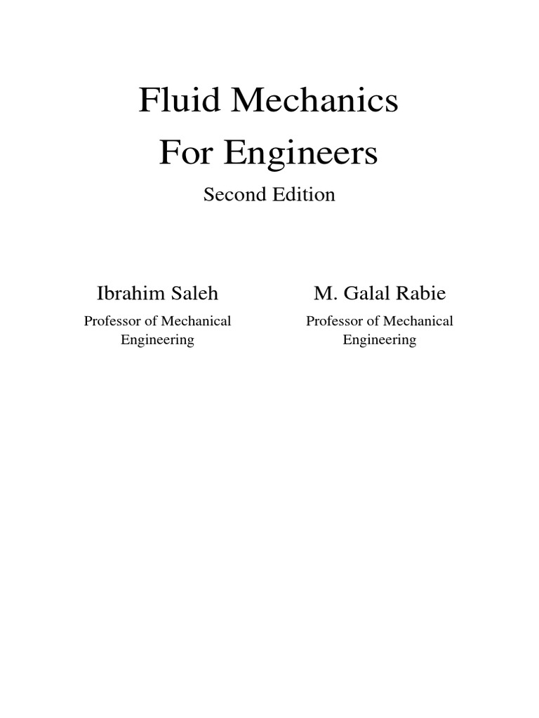 Fluid Mechanics for Engineers Guide | PDF | Fluid Mechanics | Fluid ...