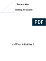 Lecture 1 Thinking Politically