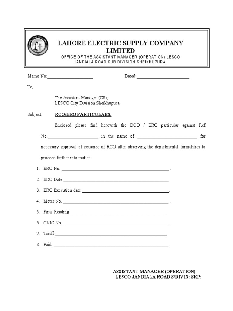RCO Approval Request for LESCO | PDF | Computers | Technology & Engineering