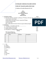 English P1 Ms Form 3 End Term 2022