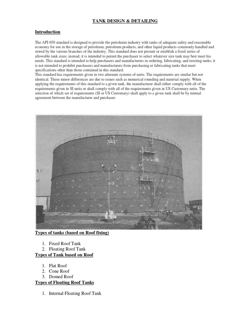 API 650 Tank Design and Detailing Guide | PDF | Structural Steel | Steel
