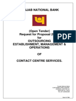 Request For Proposal (RFP) For Outsourcing, Establishment, Management & Operations of Contact Centre Services