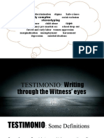Testimonio-Writing Through The Witness Eyes