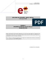 Diploma de Español. Nivel Inicial: Prueba 3 Interpretación de Textos Orales Transcripción