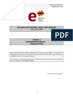 Diploma de Español. Nivel Intermedio: Prueba 3 Comprensión Auditiva Transcripción