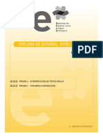 Diploma de Español. Nivel Inicial: Prueba 3 Interpretación de Textos Orales Prueba 4 Conciencia Comunicativa