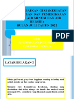 Upaya Perbaikan Gizi (Pengambilan Dan Pemeriksaan Air)