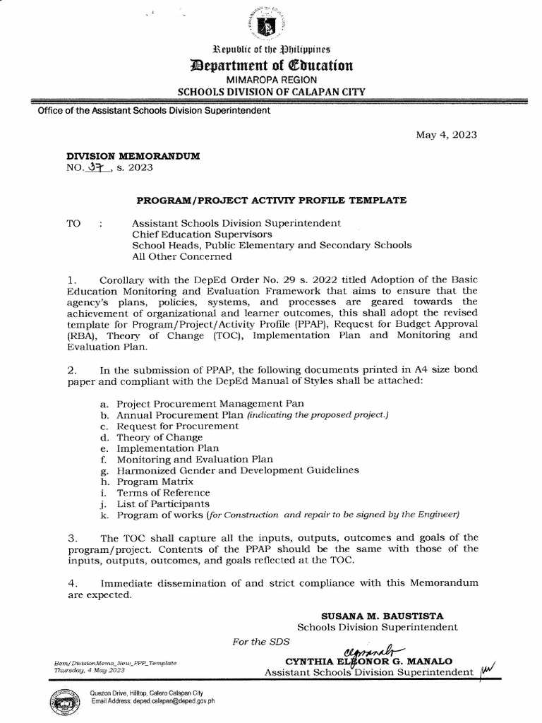 37 Program - Project Activity Profile Template | PDF