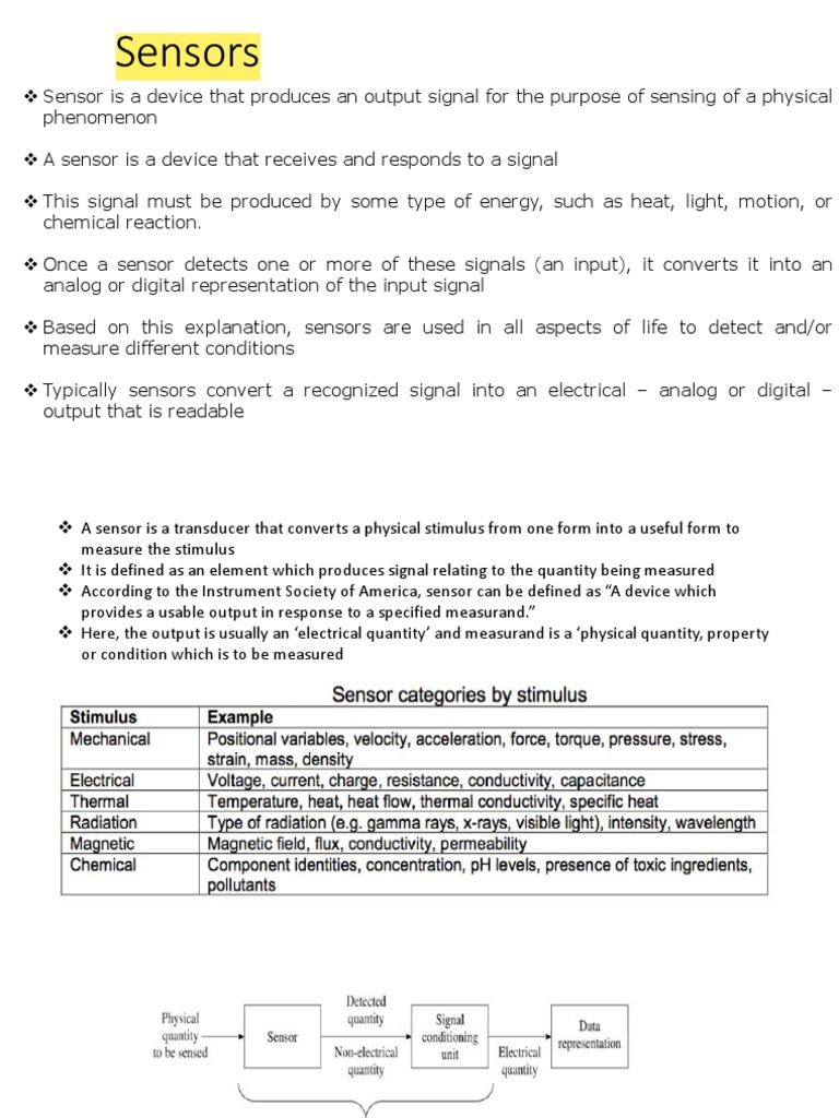 Sensors and Transducer PDF Sensor Analog Signal