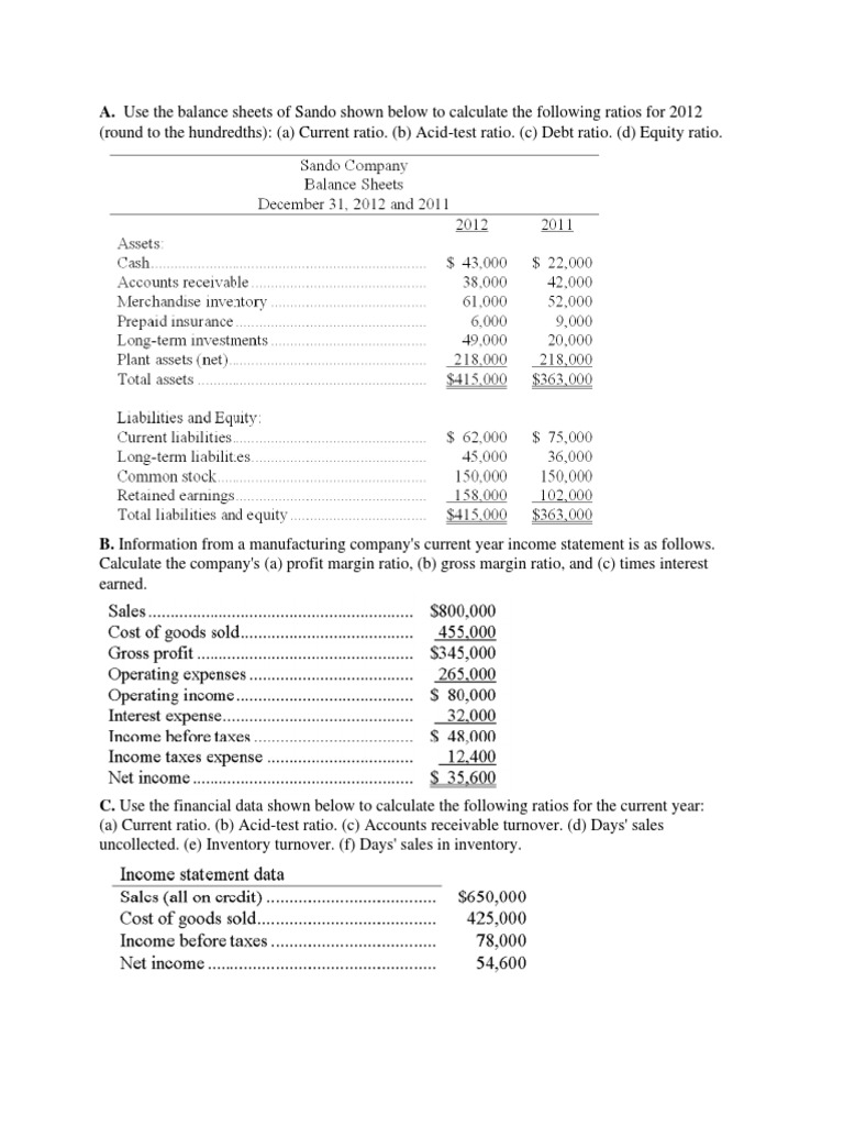 Financial Ratio Calculations for 2012 | PDF | Equity (Finance) | Dividend