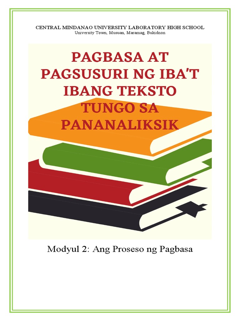 Modyul 2 Pagbasa Pdf