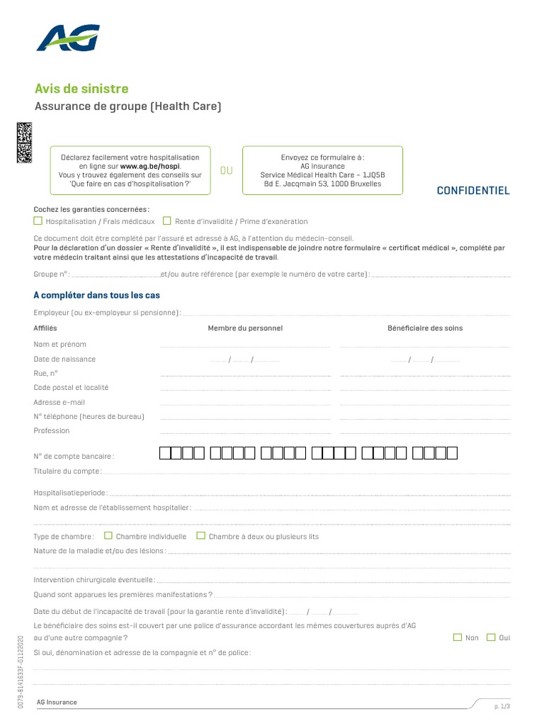Déclaration de sinistre AG Insurance | PDF | Assurance