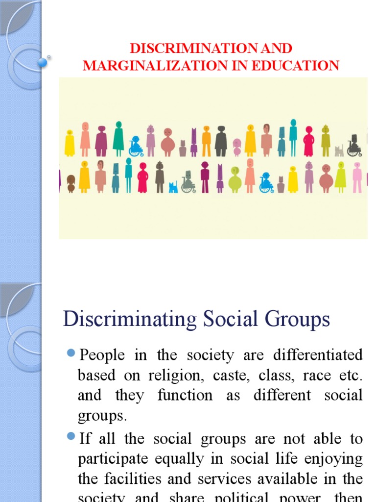 3.discrimnation and Marginalization in Education PDF Discrimination