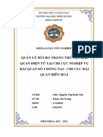 BAI HOAN THIEN Quản Lý Rủi Ro Trong Thủ Tục Hải Quan Điện Tử Tại Chi Cục Nghiệp Vụ Hải Quan Số 3 Đồng Nai