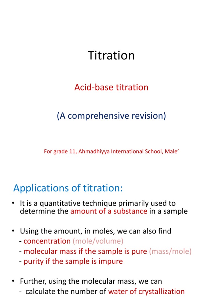 Solutions And Titrations A Level Chemistry Revision Notes