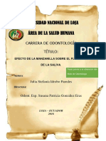 Efecto de La Manzanilla Sobre El Flujo y PH de La Saliva