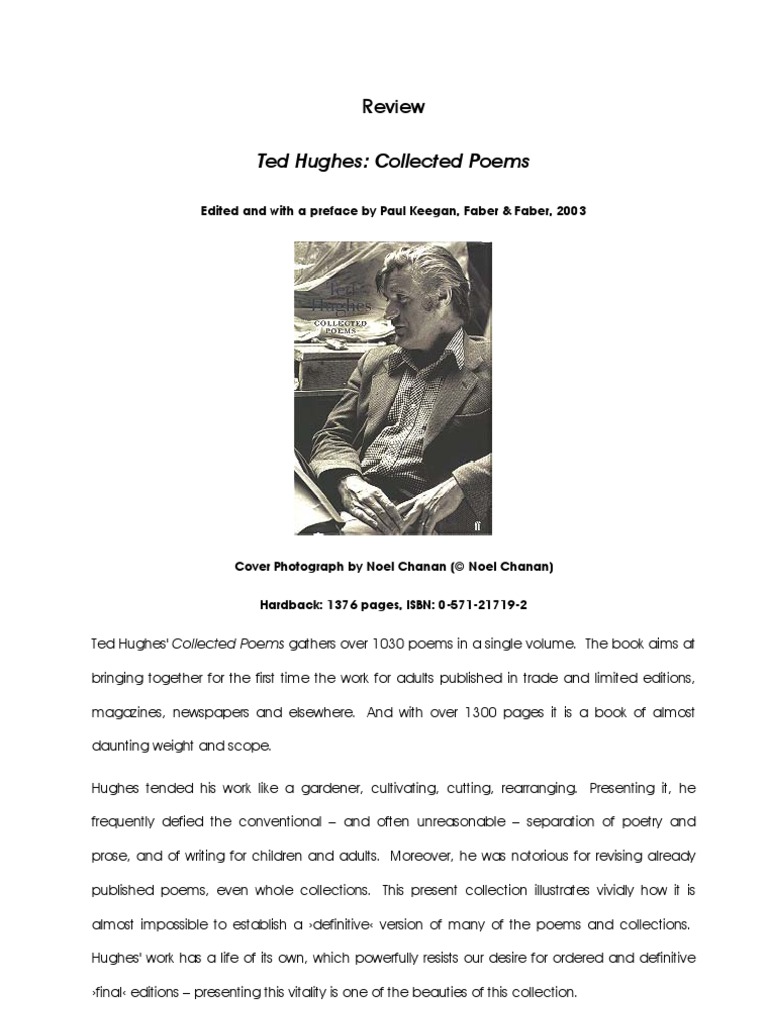 Ted Hughes - Poems | Poetry | Publishing
