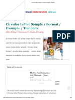 Circular Letter Sample - Format - Example - Template