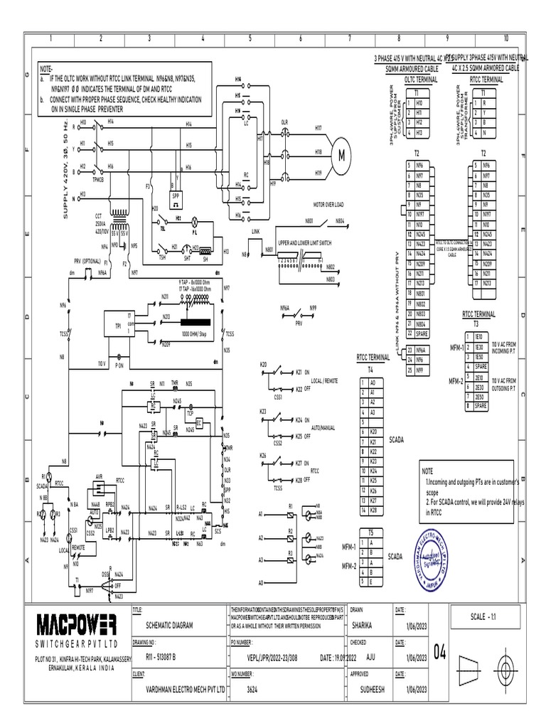 RTCC Panel Schematic Diagram | PDF | Electrical Components | Physical ...